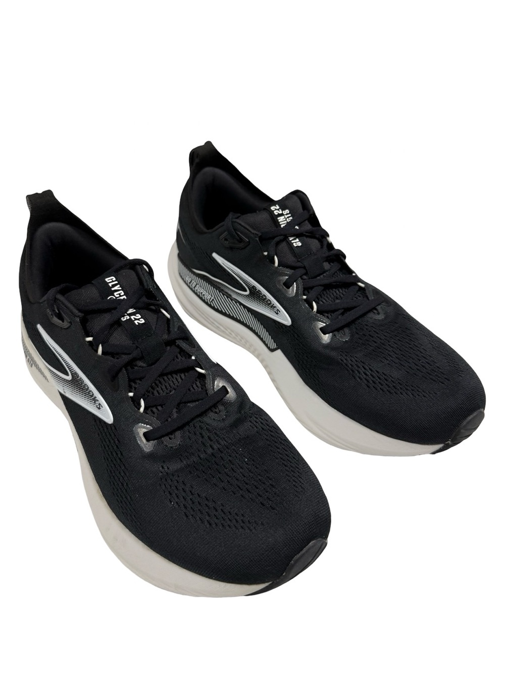 Brooks Glycerin GTS 22 Mens 12 D Black Grey White Running Shoes 1104461D090